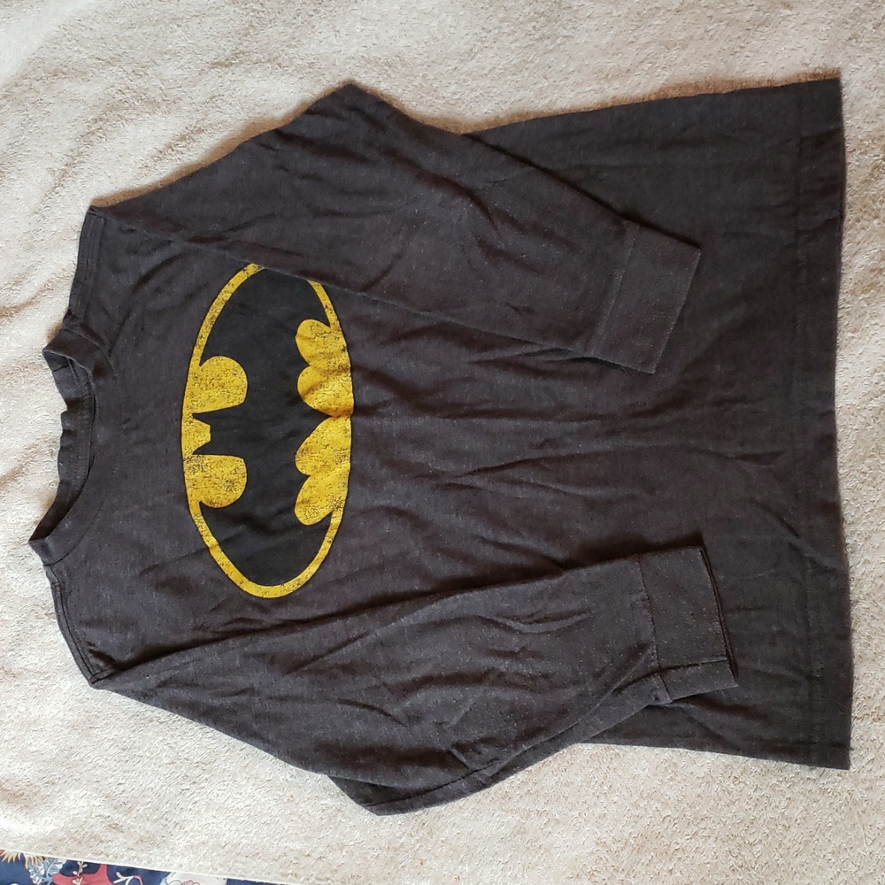 🔥4 For $20 - Old Navy Kids Batman Long Sleeve Tee - Dark Gray and Yellow